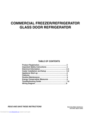 Kelvinator COMMERCIAL FREEZER/REFRIGERATOR GLASS DOOR REFRIGERATOR Use & Care Manual
