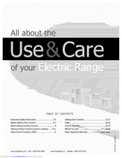 Electrolux Eecric Range Use & Care Manual