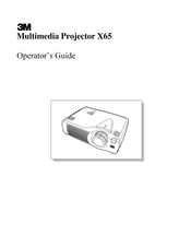 3M Multimedia Projector X65 Operator's Manual