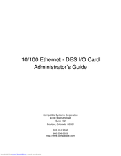 Compatible Systems DES I/O Card 10/100 Administrator's Manual