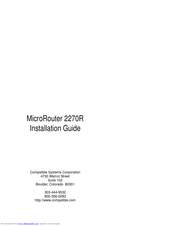 Compatible Systems MicroRouter 2270R Installation Manual