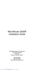 Compatible Systems MicroRouter 2200R Installation Manual