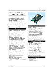 Contec PCI-bus Analog Input Multi-Function Board AD12-16(PCI)E Datasheet
