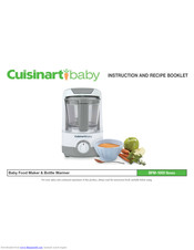 Cuisinart Baby Food Maker & Bottle Warmer BFM-1000 Instruction And Recipe Booklet