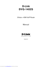 D-Link 2Voice + 4SW VoIP Router DVG-1402S Manual