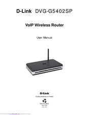 D-Link VoIP Wireless Router DVG-G5402SP User Manual