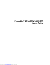 Epson PowerLite 955W User Manual