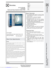 Electrolux air-o-steam class B Natural Gas Combi Oven 102 Short Form Specification