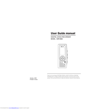 Diasonic DIGITAL VOICE RECORDER MODEL : DDR-5000 User Manual