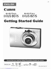 Canon IXUS 82 IS Getting Started Manual