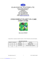 Elan CF232 Compact Flash CF+ PC Card CF232-5 User Manual