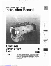 Canon G 1500 Instruction Manual