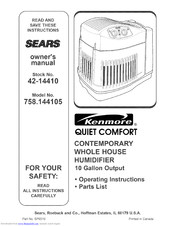 Sears Kenmore 758.144105 Owner's Manual