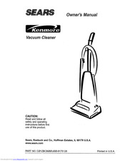 Sears Kenmore Vacuum Cleaner Owner's Manual