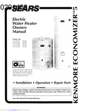 Sears Kenmore Economizer 5 153.313430 Owner's Manual