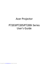 Acer P7203/P7205/P7200i User Manual
