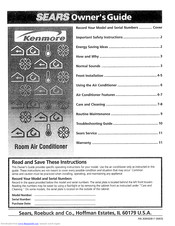 Sears Kenmore Air Conditioner Owner's Manual