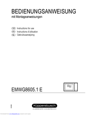 Kuppersbusch EMWG8605.1 E Instructions For Use Manual