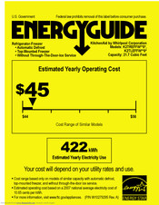 KitchenAid K9TREFFWWH Energy Manual