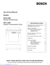 Bosch WTA3500 Use & Care Manual