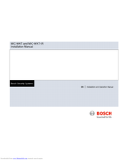 Bosch MIC-WKT-IR Installation And Operation Manual