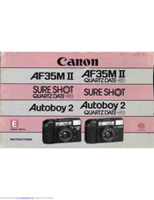Canon Autoboy 2 Quartz Date Instructions Manual