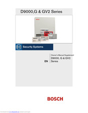 Bosch D9000G Series Owner's Manual Supplement
