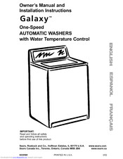 Galaxy One-Speed Automatic Washers Owner's Manual & Installation Instructions