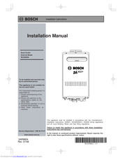 Bosch BC2600RA Installation Manual