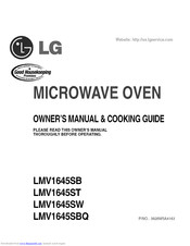 LG LMV1645SBQ Owner's Manual & Cooking Manual