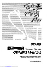 Sears kenmore Vacuum Cleaner Owner's Manual