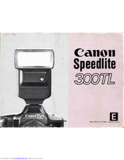 Canon Speedlite 300 TL Instructions Manual