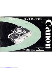 Canon Model V Instructions Manual