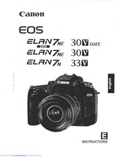 Canon Elan 7 NE 33V Instructions Manual