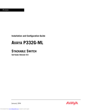 Avaya P332G-ML Installation And Configuration Manual