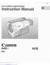 Canon G 45 Hi Instruction Manual