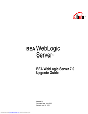 BEA WebLogic Server 7.0 Upgrade Manual