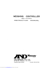 AND Weighing Indicator AD-4335 Instruction Manual