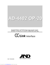 AND CC-Link Interface AD-4402-OP-20 Instruction Manual