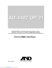 AND Device Net.Interface AD-4402 OP-21 Instruction Manual