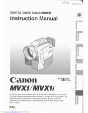 Canon MVX 1 Instruction Manual