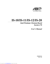 Abit IS-10 Intel Pentium 4 System Board Socket 478 User Manual