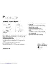 GE Profile Advantium SCB2001CSS Dimension Manual