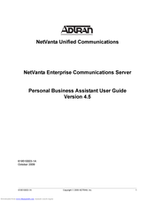 ADTRAN NetVanta Unified Communications User Manual