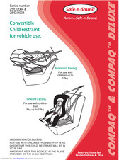 Britax COMPAQ DELUXE Instructions For Installation And Use Manual
