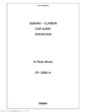 Clarion SUBARU PF-3380I-A User Manual
