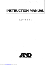 A&D AD-8951 Instruction Manual