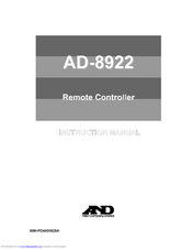 A&D AD-8922 Instruction Manual