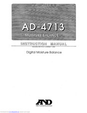 A&D AD-4713 Instruction Manual