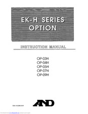 A&D EK-05H Instruction Manual